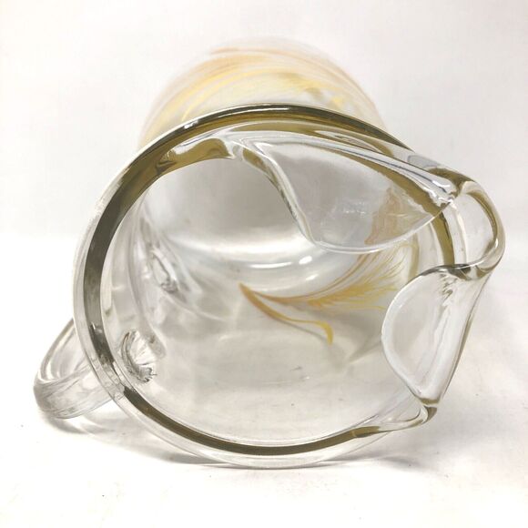 Libbey Golden Wheat Grass Pitcher 72oz  With Ice Lip 9” Tall Vintage 70s MCM - Picture 6 of 10